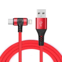 Câble Multi USB, 3 en 1 Multi Chargeur USB Câble Rouge